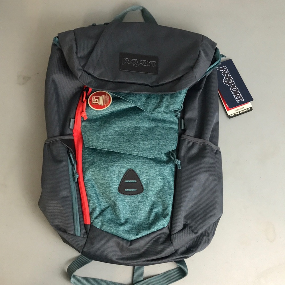 NWT JanSport Watchtower Teal Green Laptop Backpack - Picture 1 of 7